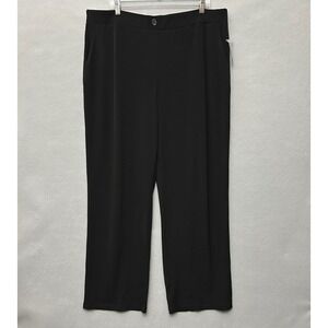 Susan Graver Liquid Knit Pants Womens XL Black Wide Leg Trousers A383192